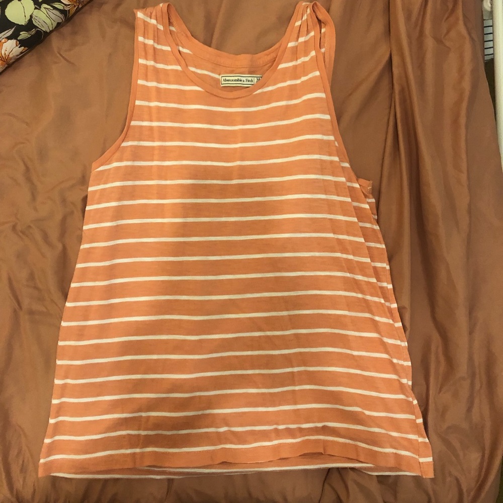 Abercrombie and Fitch size M orange and white tank top